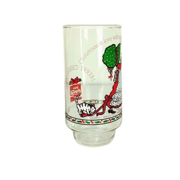 Vintage 70s Coca Cola Holly Hobbie Limited Edition Christmas Holiday Promo Glass - Picture 5 of 8